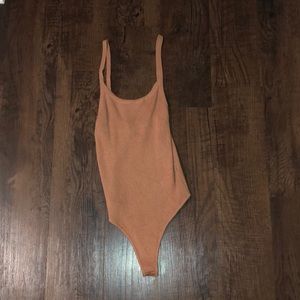Brown spaghetti strap bodysuit